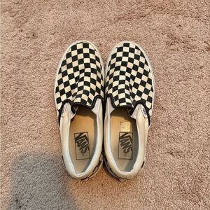 Vans Black and White Checkerboard Slip-Ons